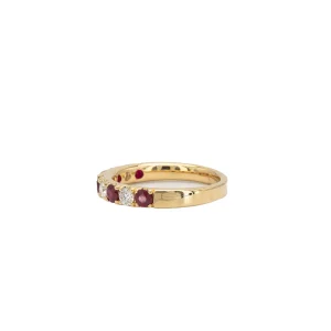 Alchemy Ruby and Diamond Yellow Gold Band