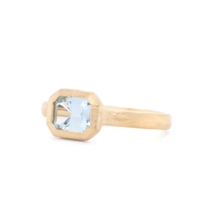 Anne Sportun Boulder Emerald Cut Aquamarine Ring