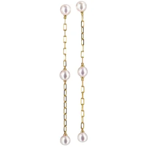 Assael Pearl Chain Earrings