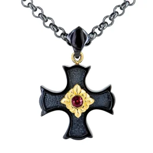 Alchemy Black Titanium Cross Necklace
