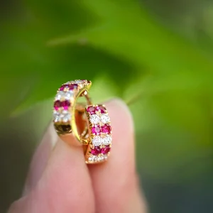 Alchemy Diamond Ruby Huggies