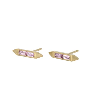 Erika Winters Estella French Cut Pink Sapphire Bar Studs