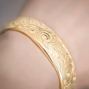 Alchemy Hand Carved Gold Cuff
