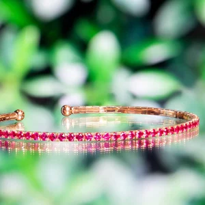 Alchemy 18k Yellow Gold Ruby Bangle Bracelet