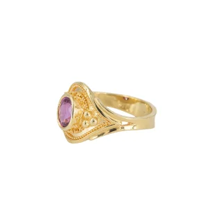 Kent Raible Oval Pink Sapphire Ring