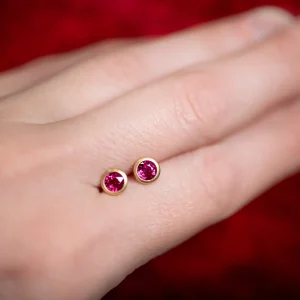 Kimberly Collins Round Ruby Studs
