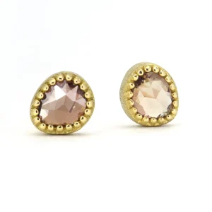 Lauren K Brown Sapphire Stud Earrings