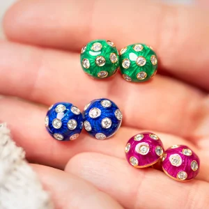 Lord Blue Button Earrings