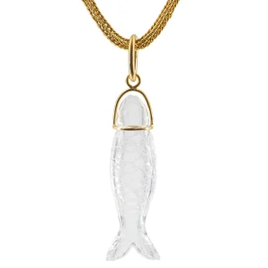 Loren Nicole Rock Crystal Fish Pendant