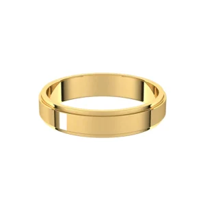 Alchemy 4mm Flat Stepped Edge Gold Band