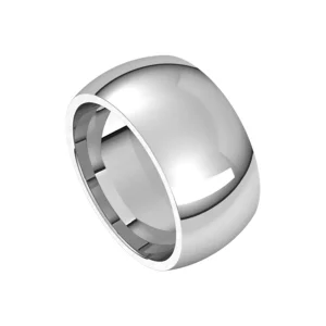 Alchemy 10mm Half Round 18k White Gold Band