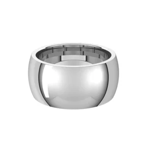 Alchemy 10mm Half Round 18k White Gold Band