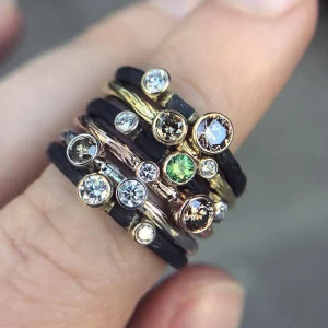 Sarah Graham Tsavorite and Diamond Pebble Ring