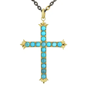 Victor Velyan Turquoise Cross Pendant
