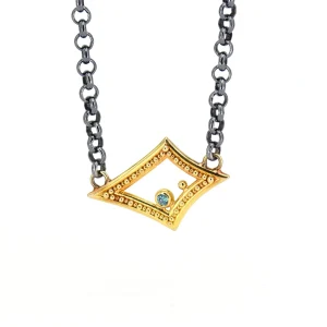 Zaffiro Blue Zircon Etrusco Necklace