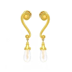 Zaffiro Moonstone Tendril Earrings
